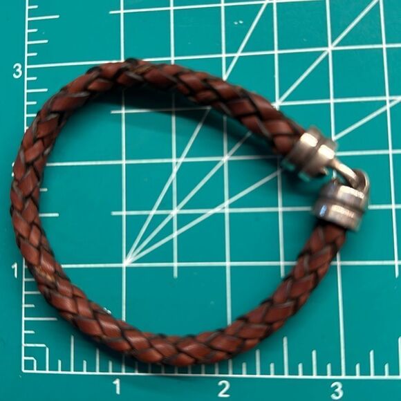 COPY - CATHERINE ZEDAH BROWN BRAIDED LEATHER WITH STERLING SILVER CLASP MENS BR… - Picture 10 of 12